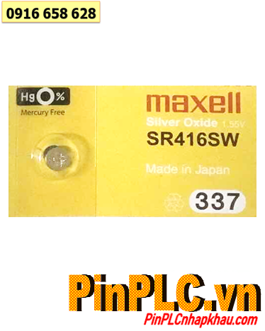 Maxell SR416SW _Pin 337, Pin Maxell SR416SW 337 silver oxide 1.55V _Made in Japan